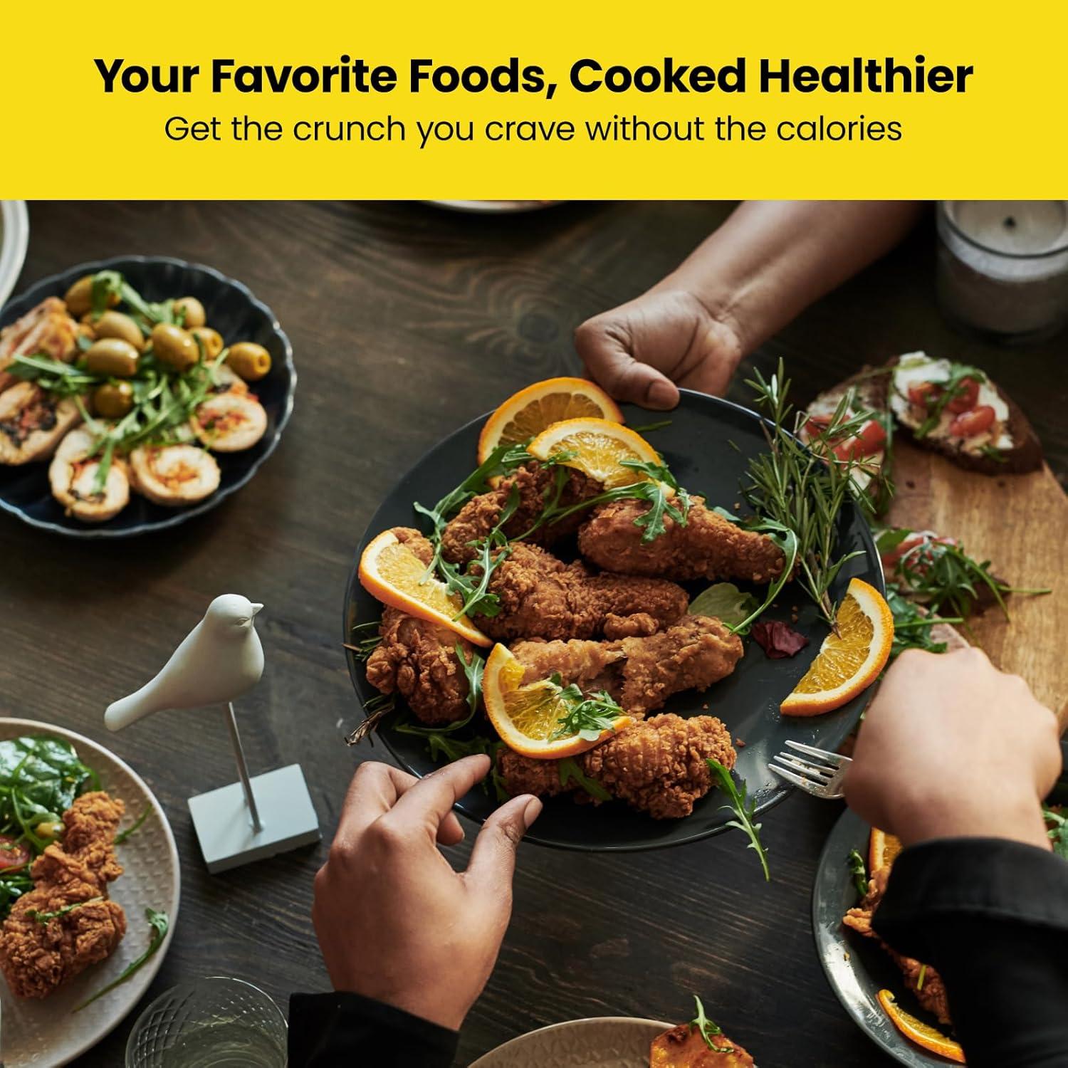 Freidora de Aire Chefman TurboFry 2 Cuartos Negra - 1000W