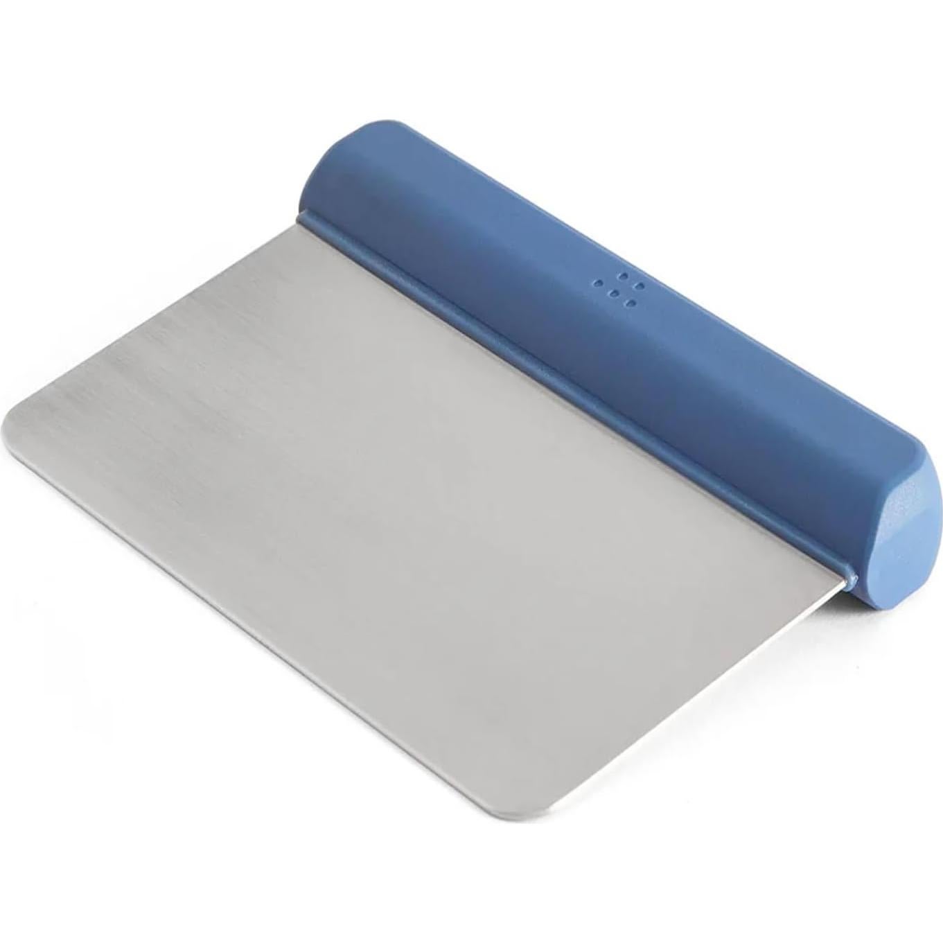Misen Stainless Steel Bench Scraper - Versatile Food Scraper with Blue Handle - Ideal for Kitchen, Pastry & Dough - Durable Cutting Board Scraper Tool for Effortless Transfer into Pots & Pans - Blue