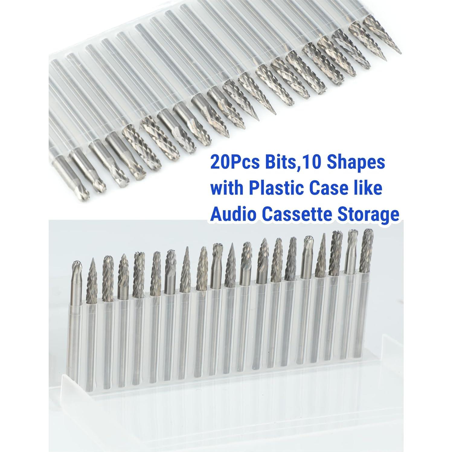 Juego de 20 Fresas de Carburo de Tungsteno Sworker 3mm