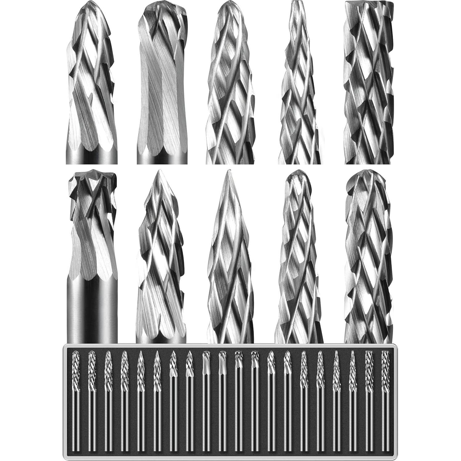 Juego de 20 Fresas de Carburo de Tungsteno Sworker 3mm