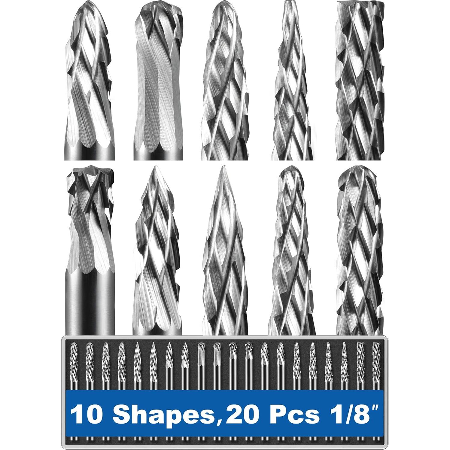 Juego de 20 Fresas de Carburo de Tungsteno Sworker 3mm