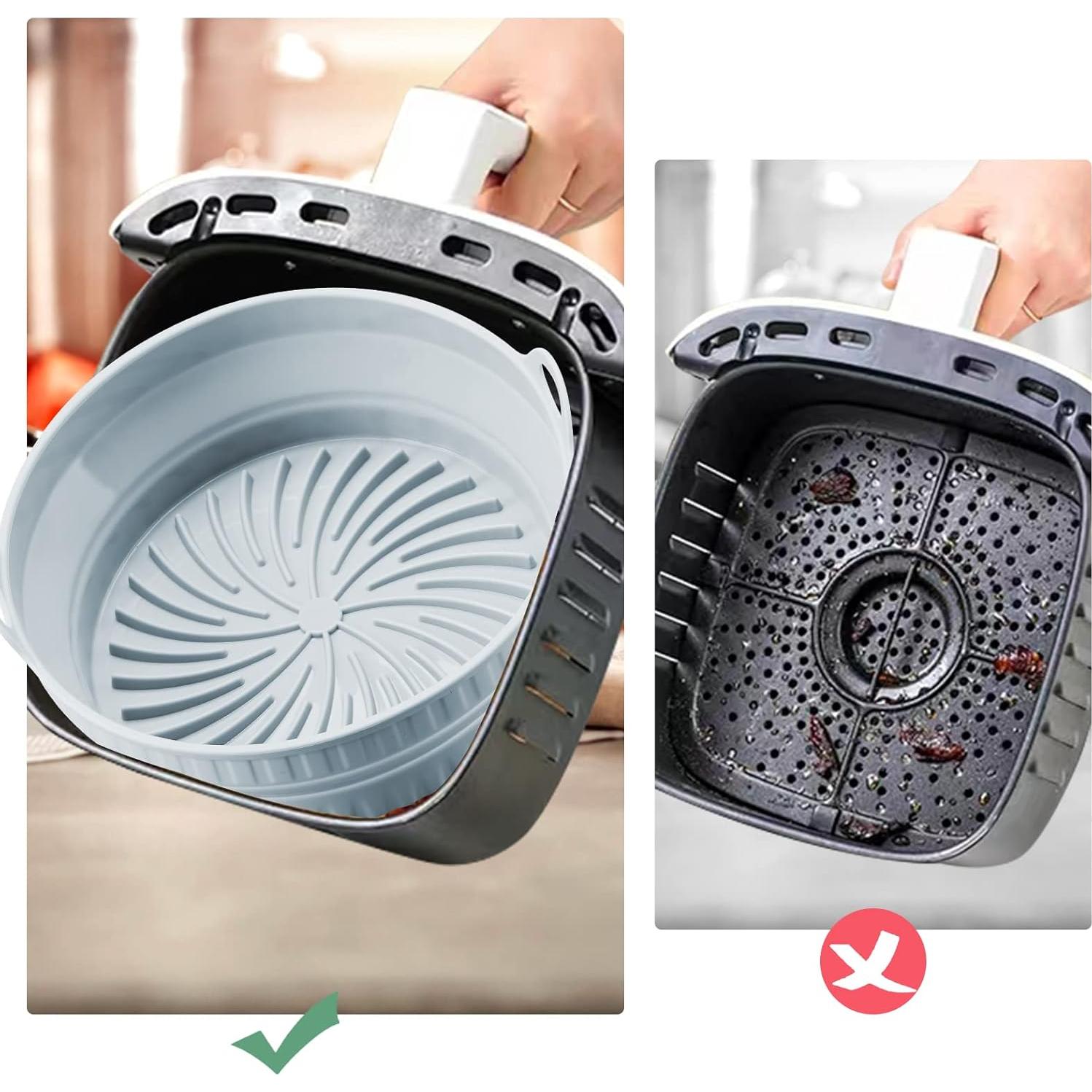 Forros de Silicona RllyGrt 20 cm Plegables para Freidora de Aire