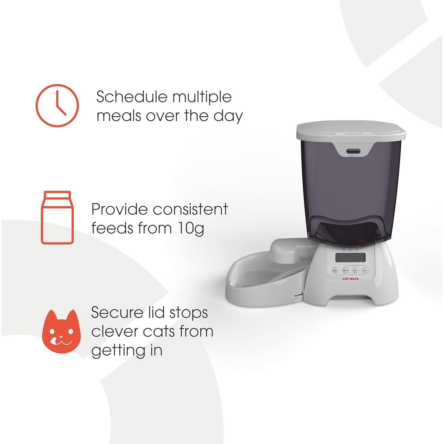 Comedero Automático Cat Mate C3000 para Gatos y Perros - 3 Comidas