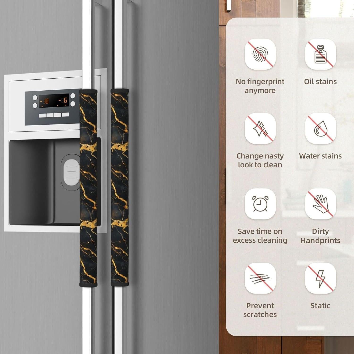 4 Cubiertas de Mango Neopreno NeuKim 40x14cm Mármol Negro Dorado