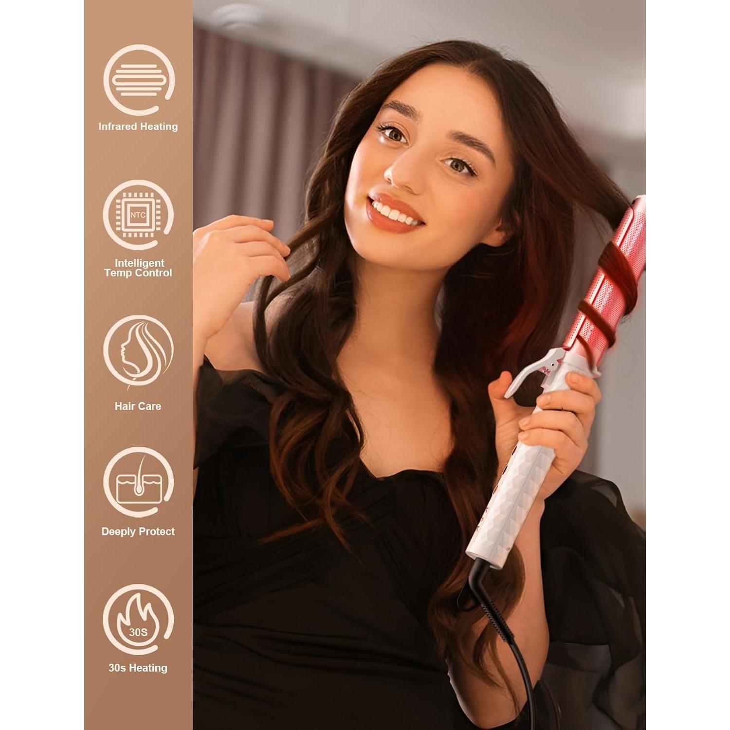 Rizador de Cabello Infrarrojo K&K 1.5" (3.81 cm) Cerámica