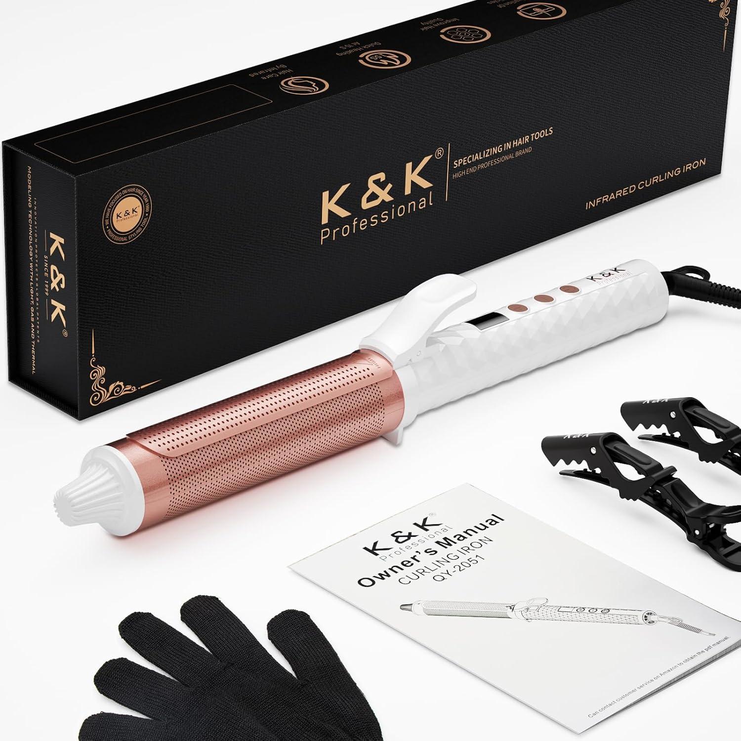 Rizador de Cabello Infrarrojo K&K 1.5" (3.81 cm) Cerámica