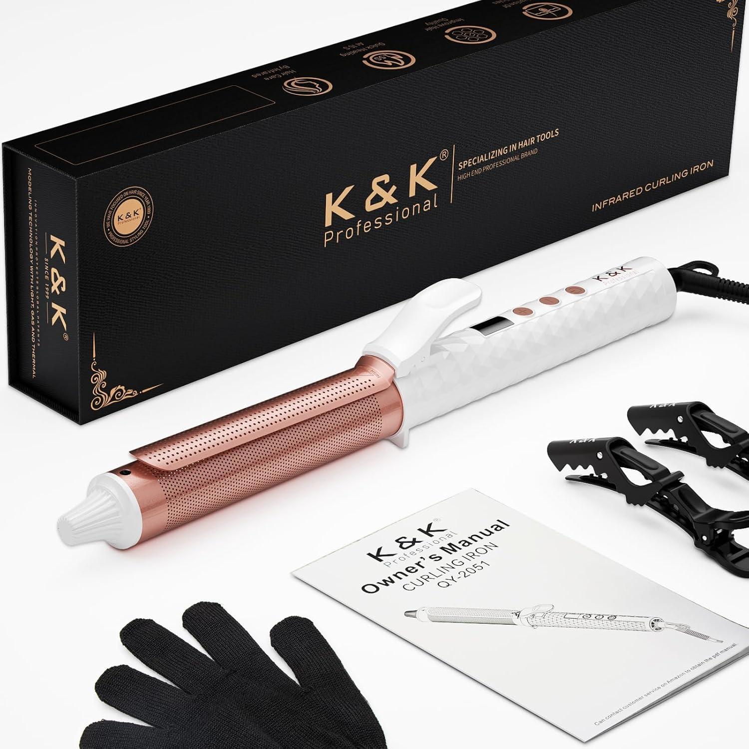 Rizador de Cabello Infrarrojo K&K 1.25" Cerámica Turmalina