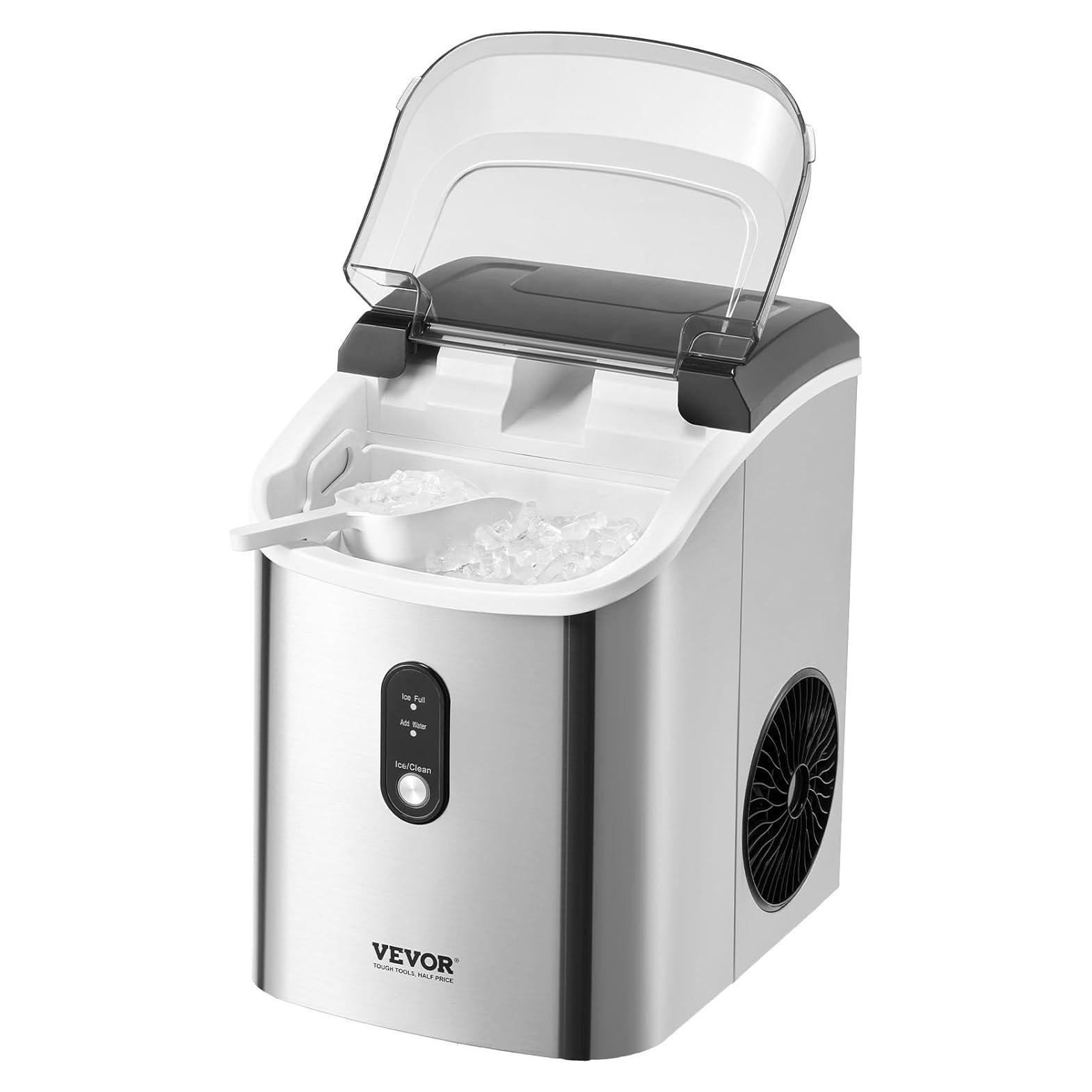 Máquina de Hielo Nugget VEVOR 15kg/24h Autolimpiante