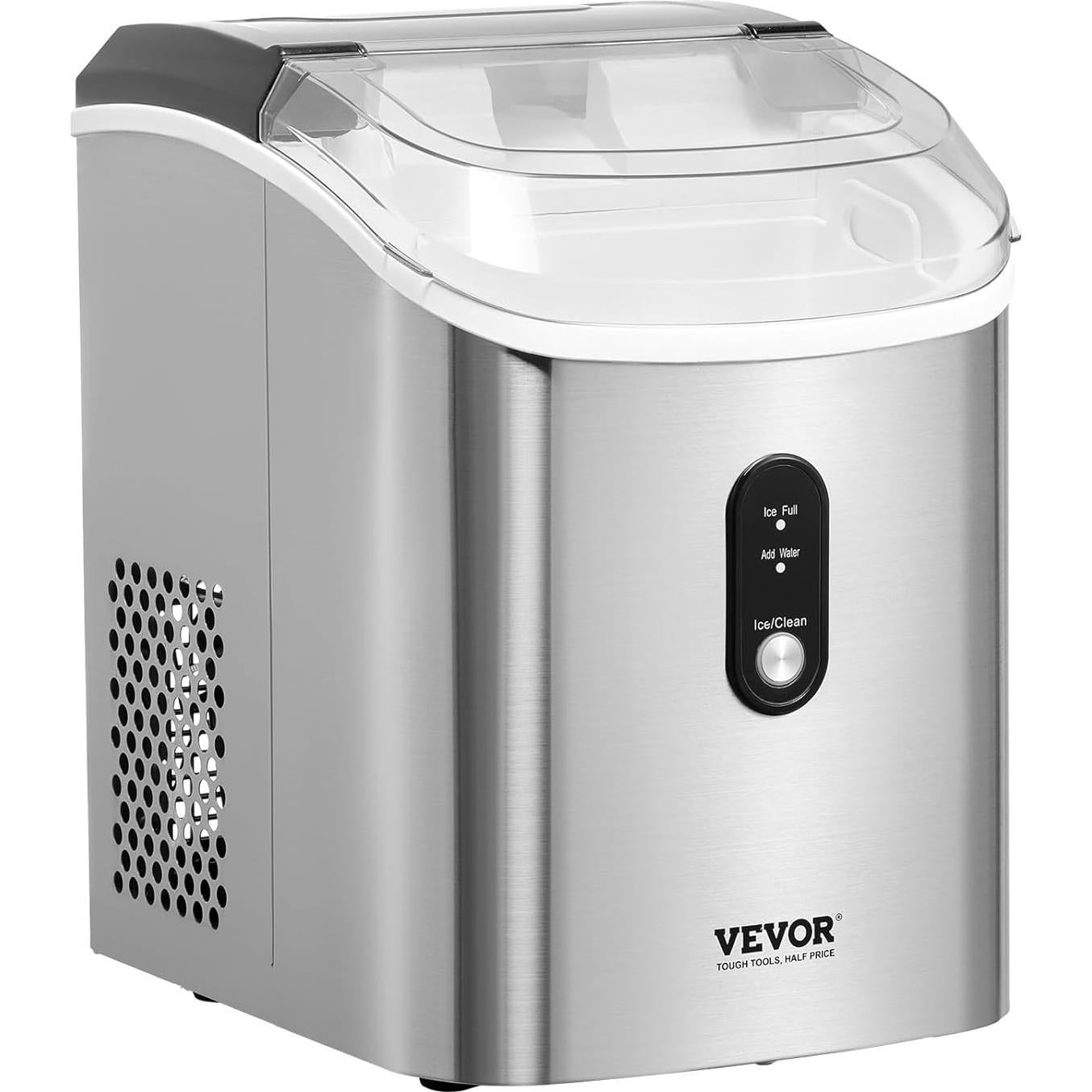 Máquina de Hielo Nugget VEVOR 15kg/24h Autolimpiante