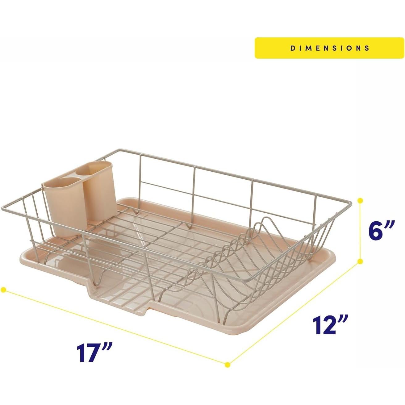 Escurridor de Platos 3 Piezas Sweet Home Beige - Organizador de Cocina