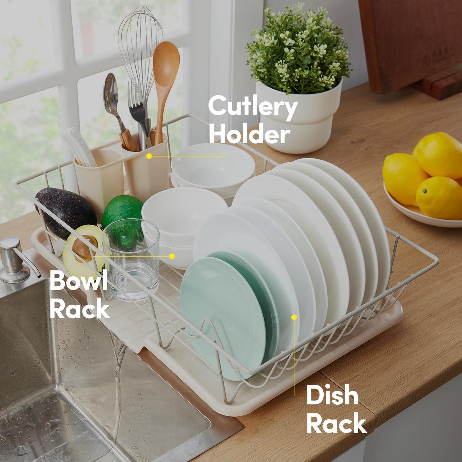 Escurridor de Platos 3 Piezas Sweet Home Beige - Organizador de Cocina