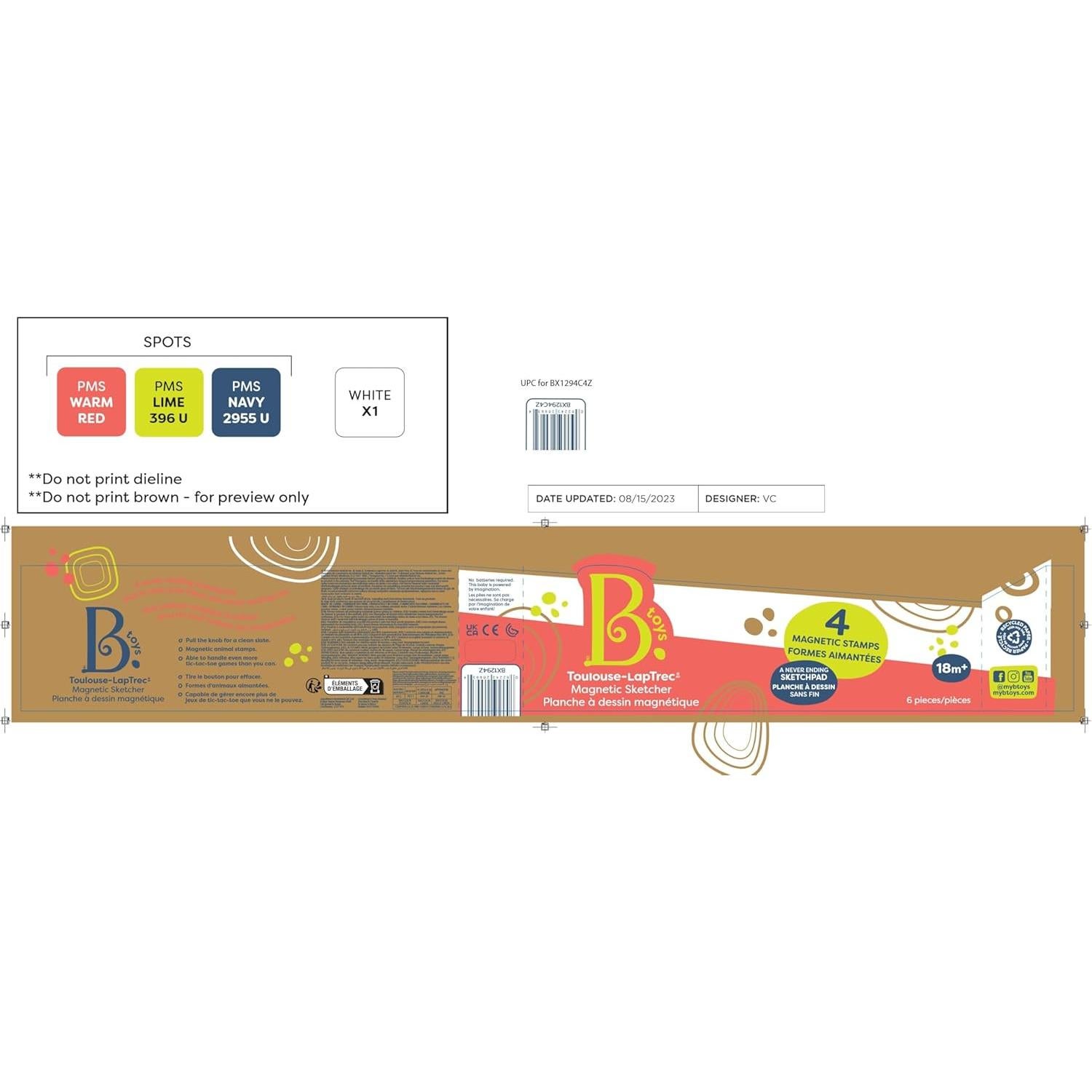 Pizarra Magnética B. Toulouse LapTrec 31x10cm con Sellos