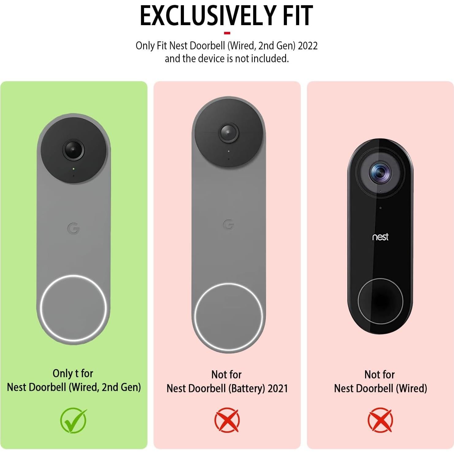 Funda de Silicona para Timbre Google Nest Hello 2022 - Negro