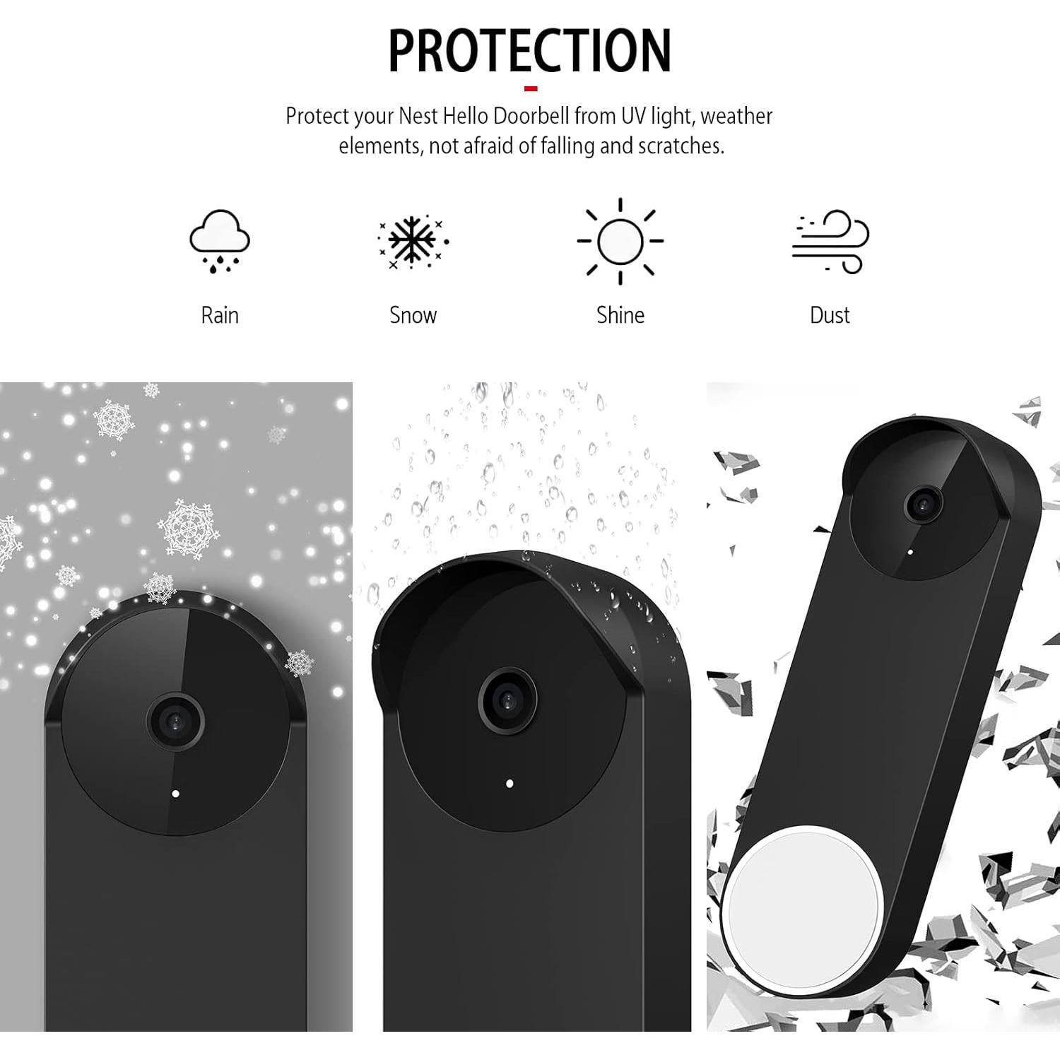 Funda de Silicona para Timbre Google Nest Hello 2022 - Negro