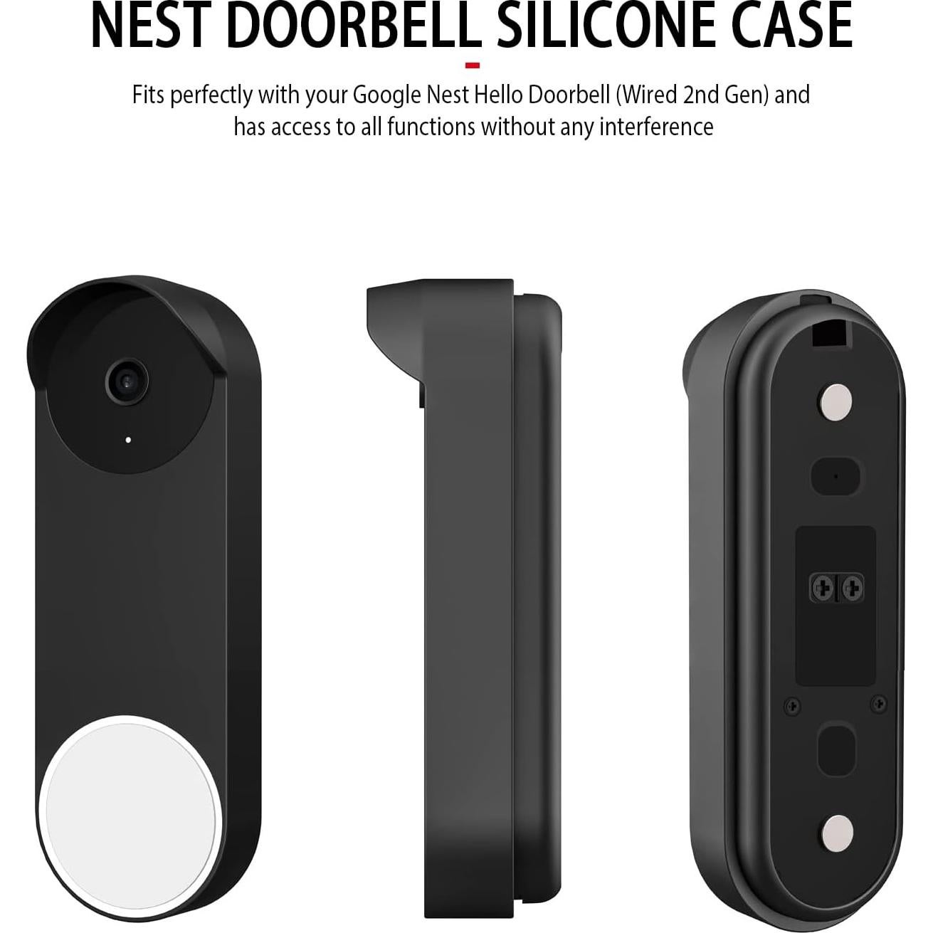 Funda de Silicona para Timbre Google Nest Hello 2022 - Negro