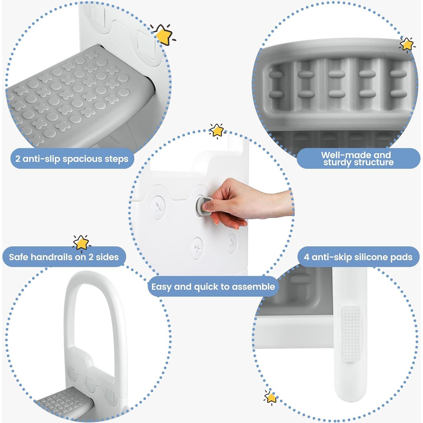 Escalera de Plástico RONIPIC 2 Pasos Antideslizante para Niños