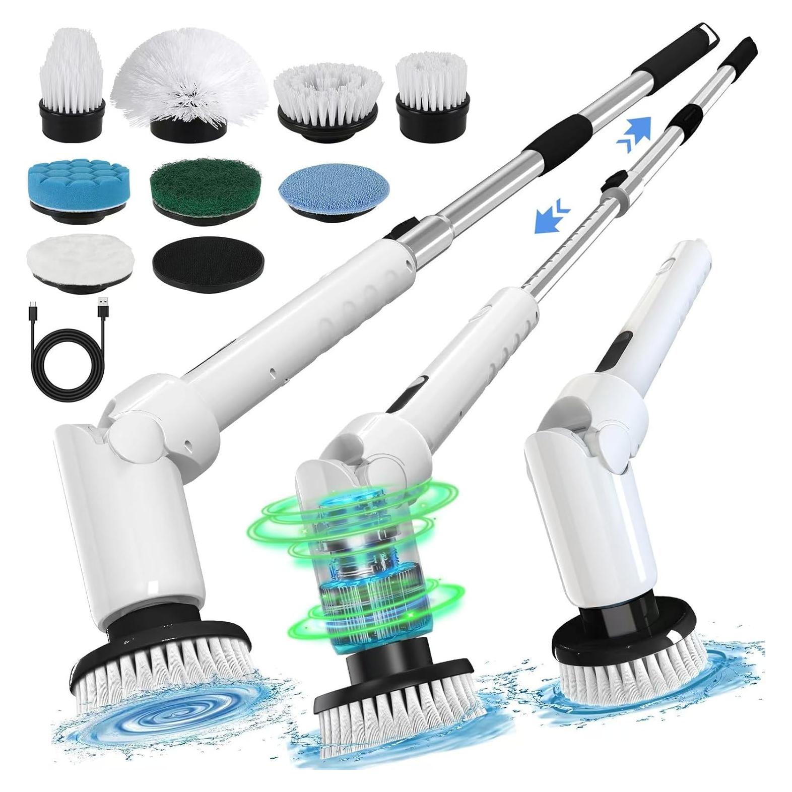 Cepillo de limpieza eléctrico PFYPTU SXT-818B 2 velocidades 8 cabezales