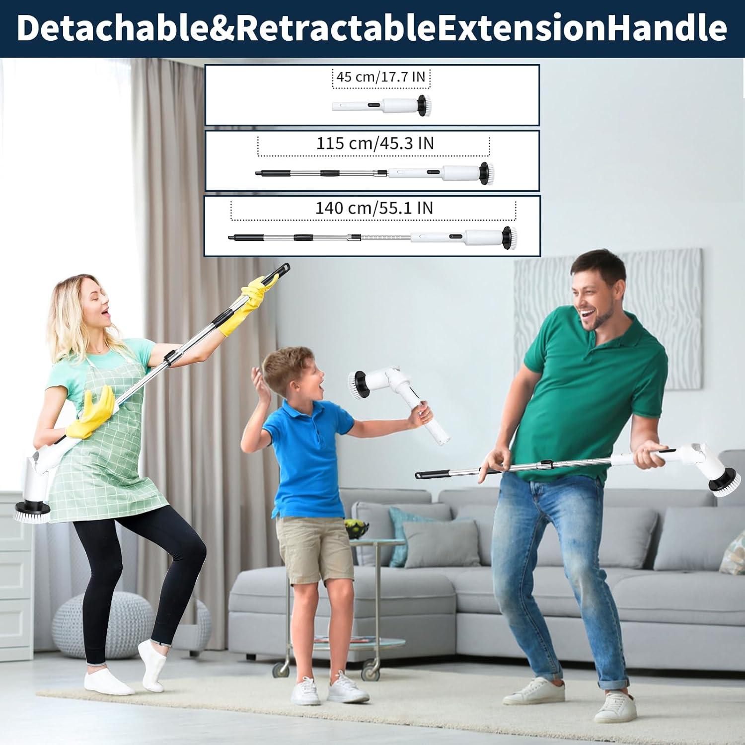 Cepillo de limpieza eléctrico PFYPTU SXT-818B 2 velocidades 8 cabezales