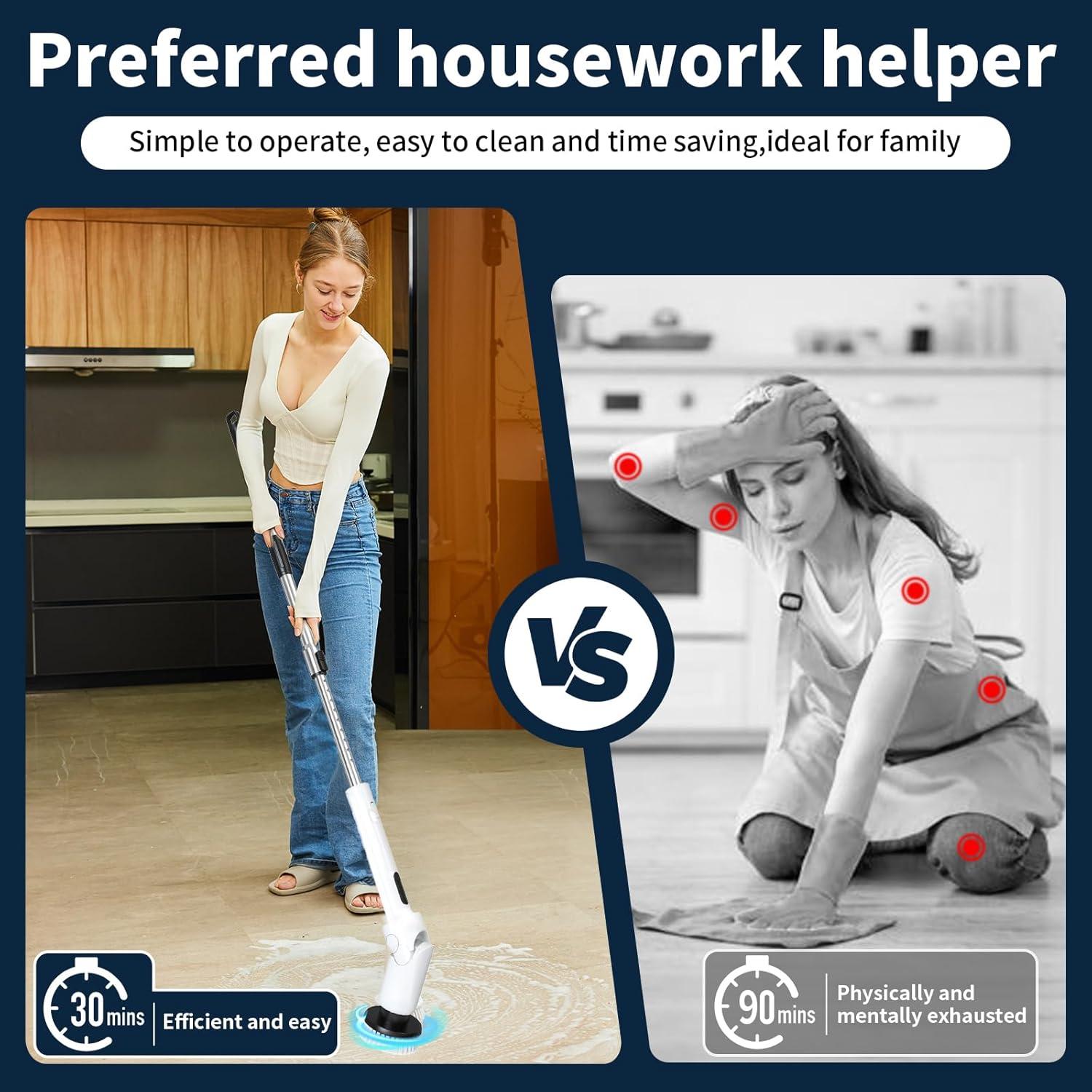 Cepillo de limpieza eléctrico PFYPTU SXT-818B 2 velocidades 8 cabezales