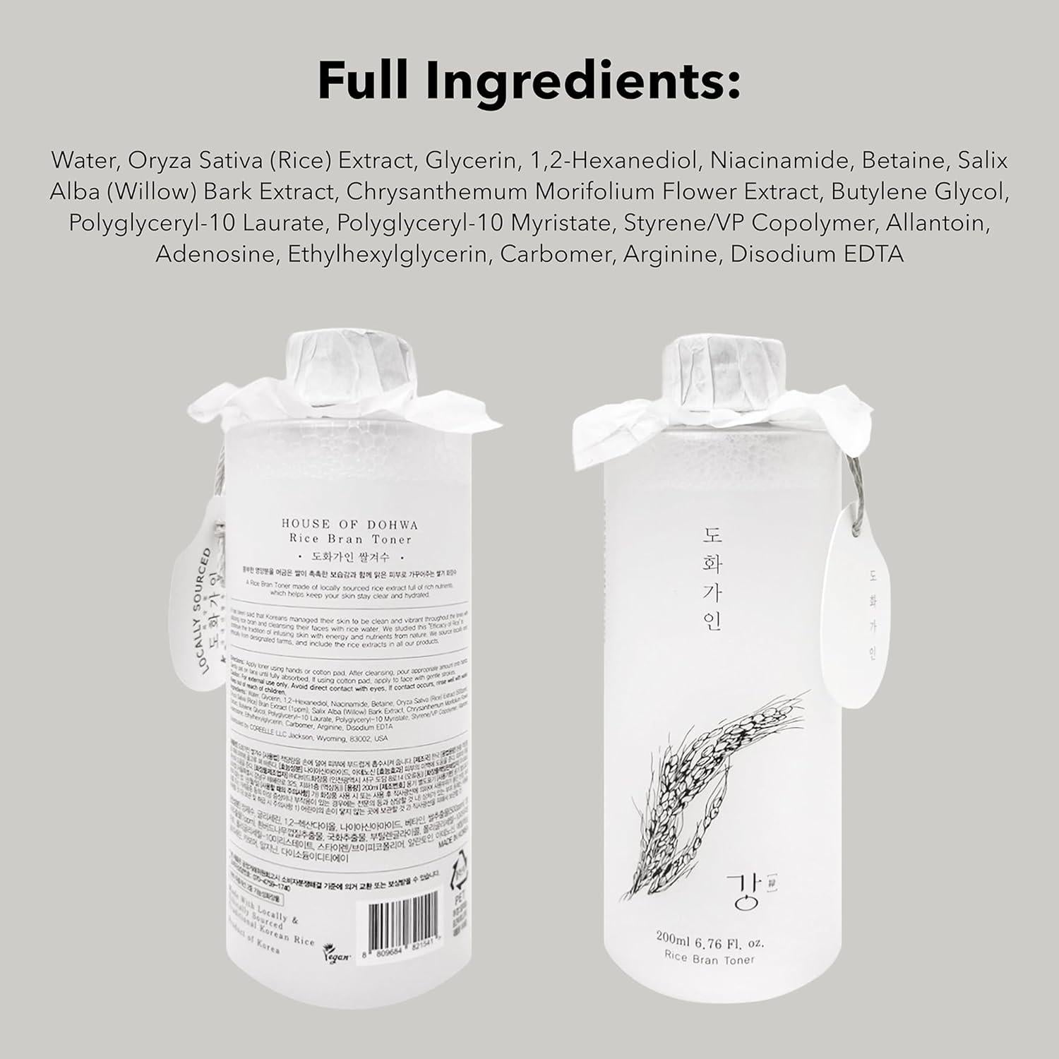 Tónico Hidratante Vegano Coreano 200ml - Salvado de Arroz