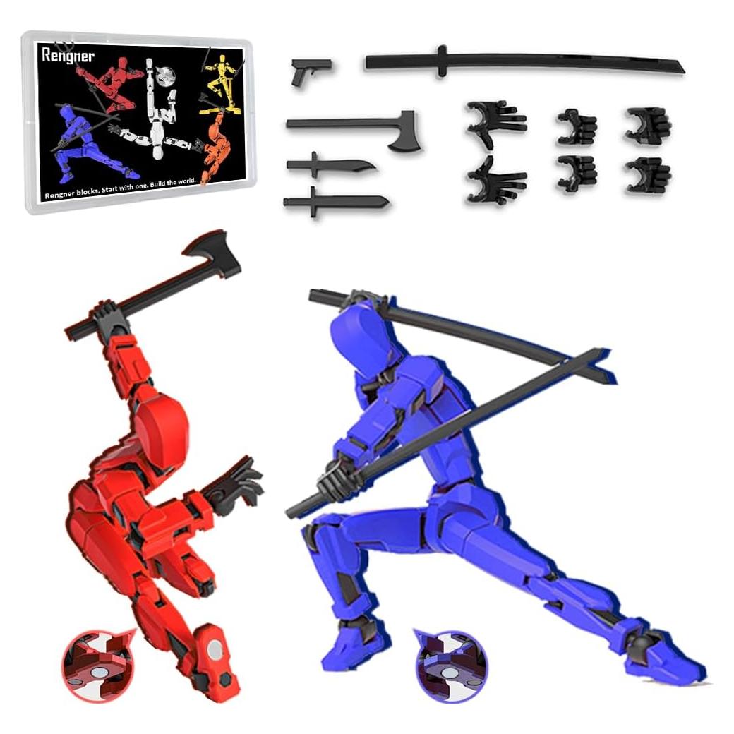 Conjunto de Figuras de Acción Magnéticas Damio DM13 Rojo/Azul