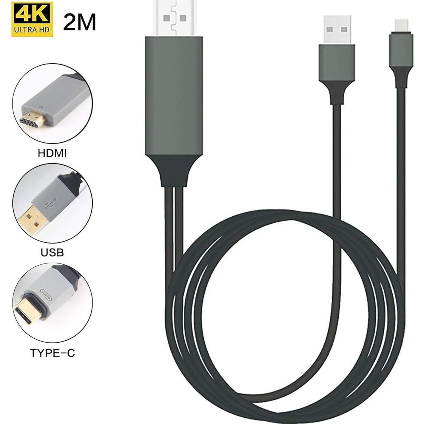 Cable HDMI USB-C 4K Tek Styz 2M para Xiaomi Redmi Note 9 Pro