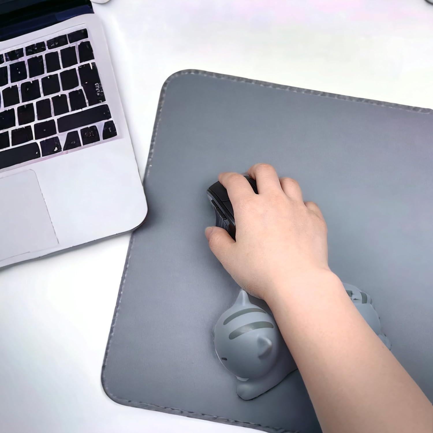 Descanso de Muñeca Ergonómico DYMSUP Gato Gris 12.45x7.37cm