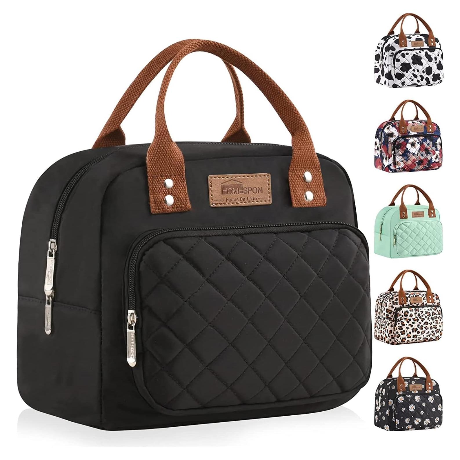 Bolsa de Almuerzo Aislada Buringer Negra 10L para Trabajo y Picnic