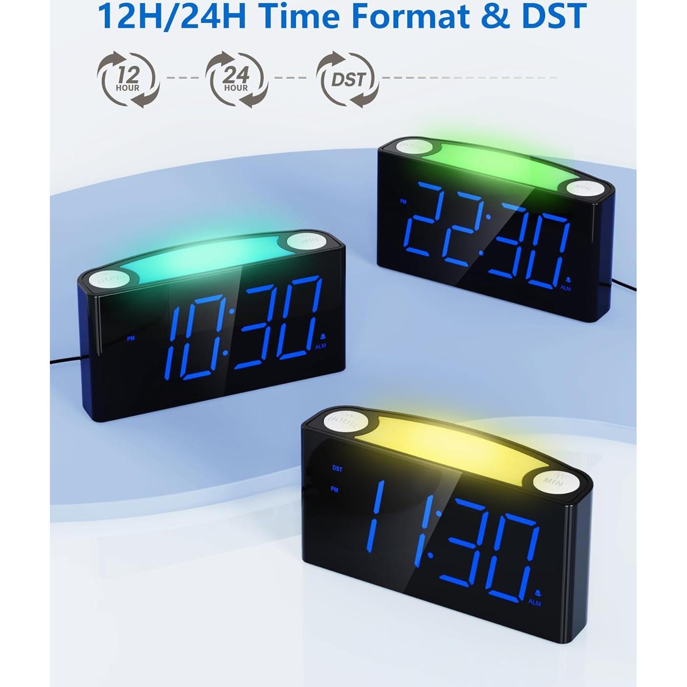 Reloj Despertador Digital Mesqool con Luz Nocturna y USB