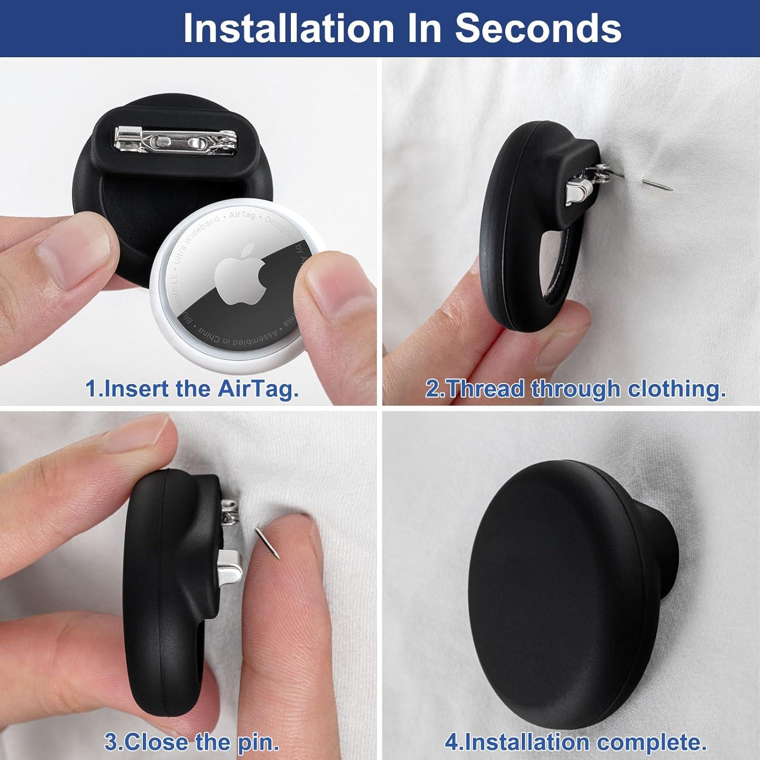 Funda Oculta para AirTag Apple 2 Pack Niños Negro/Azul