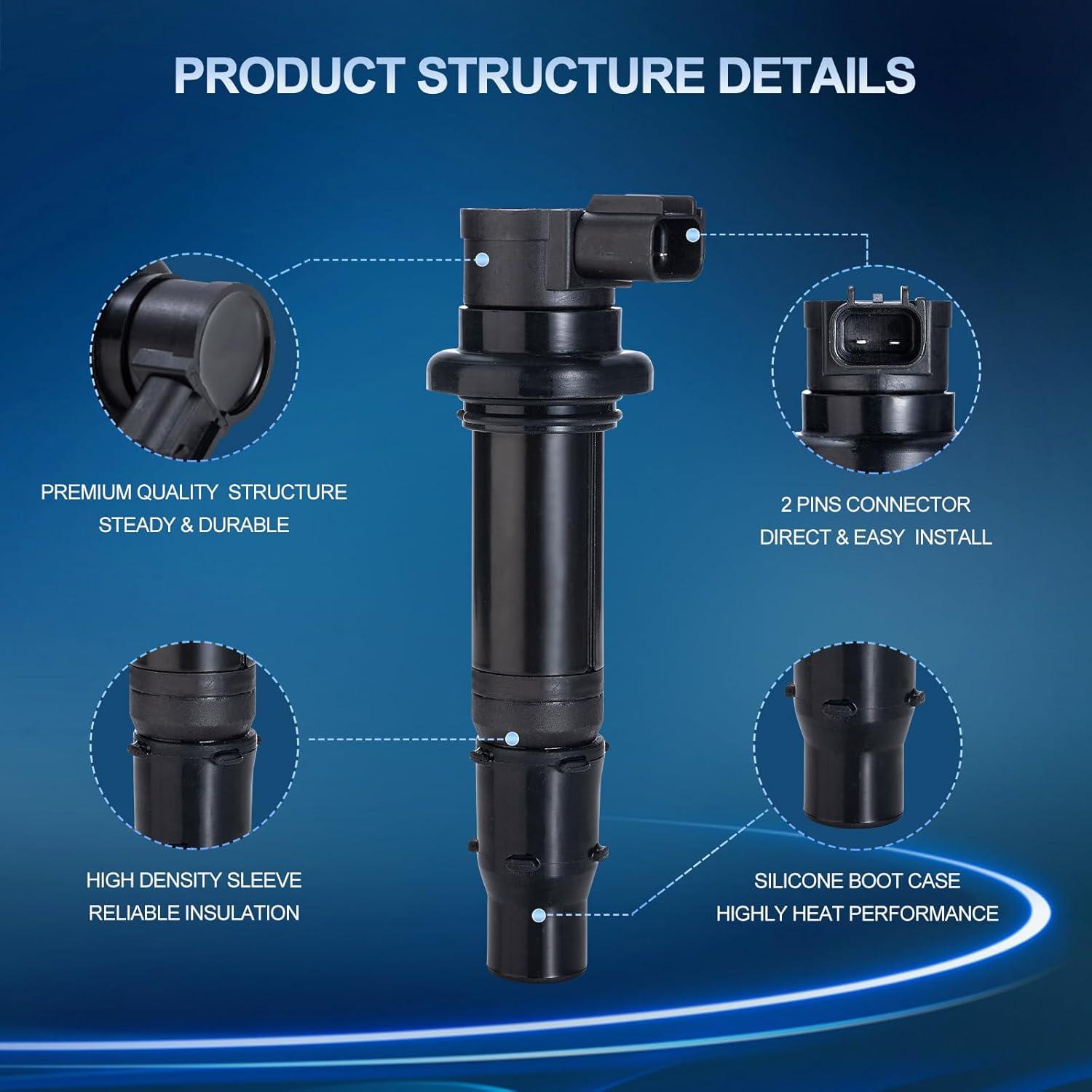 Bobina de Encendido GRIZZLY AUTO F6T558 Juego de 4 para Yamaha