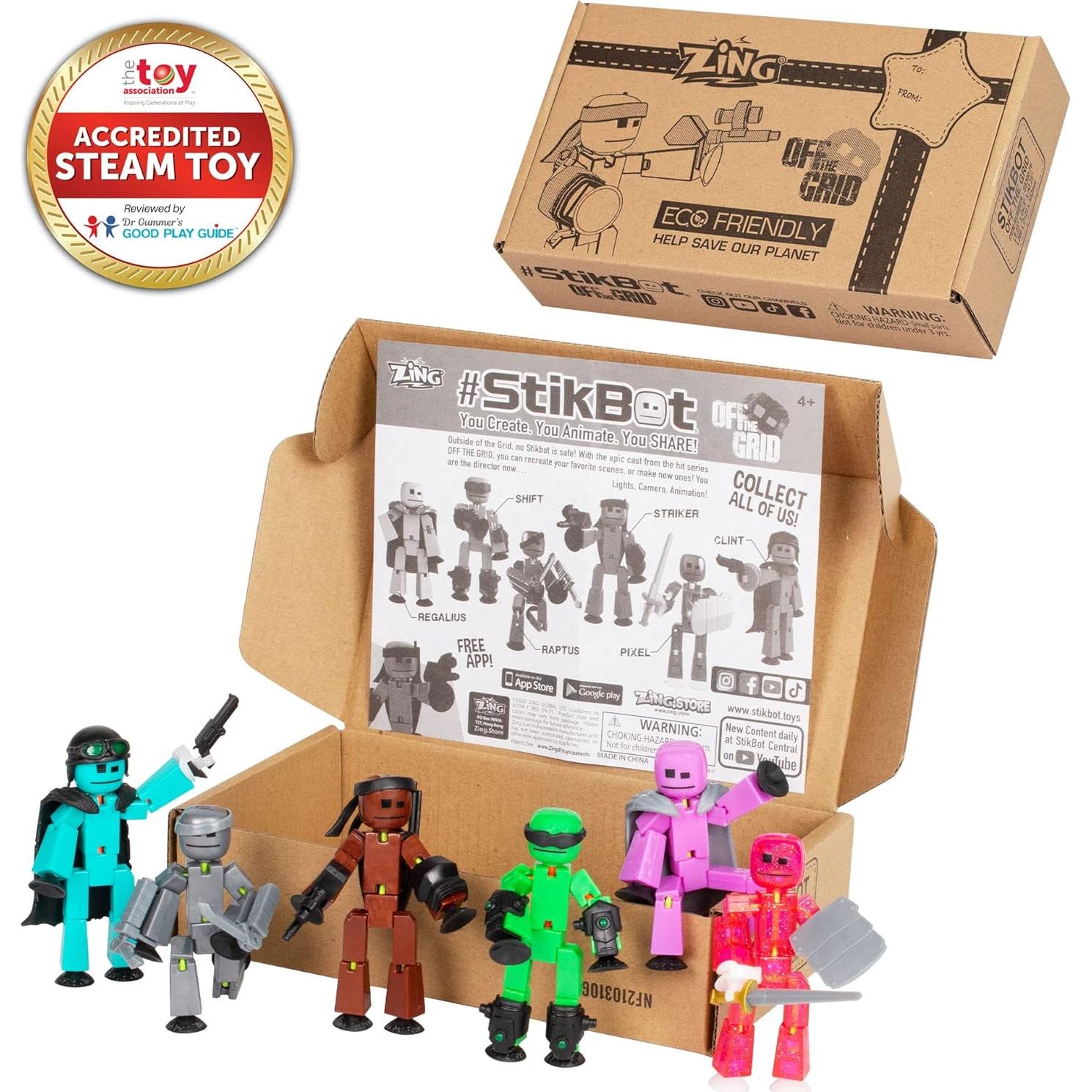 Paquete Zing Stikbot Fuera de la Red - 6 Figuras de Acción