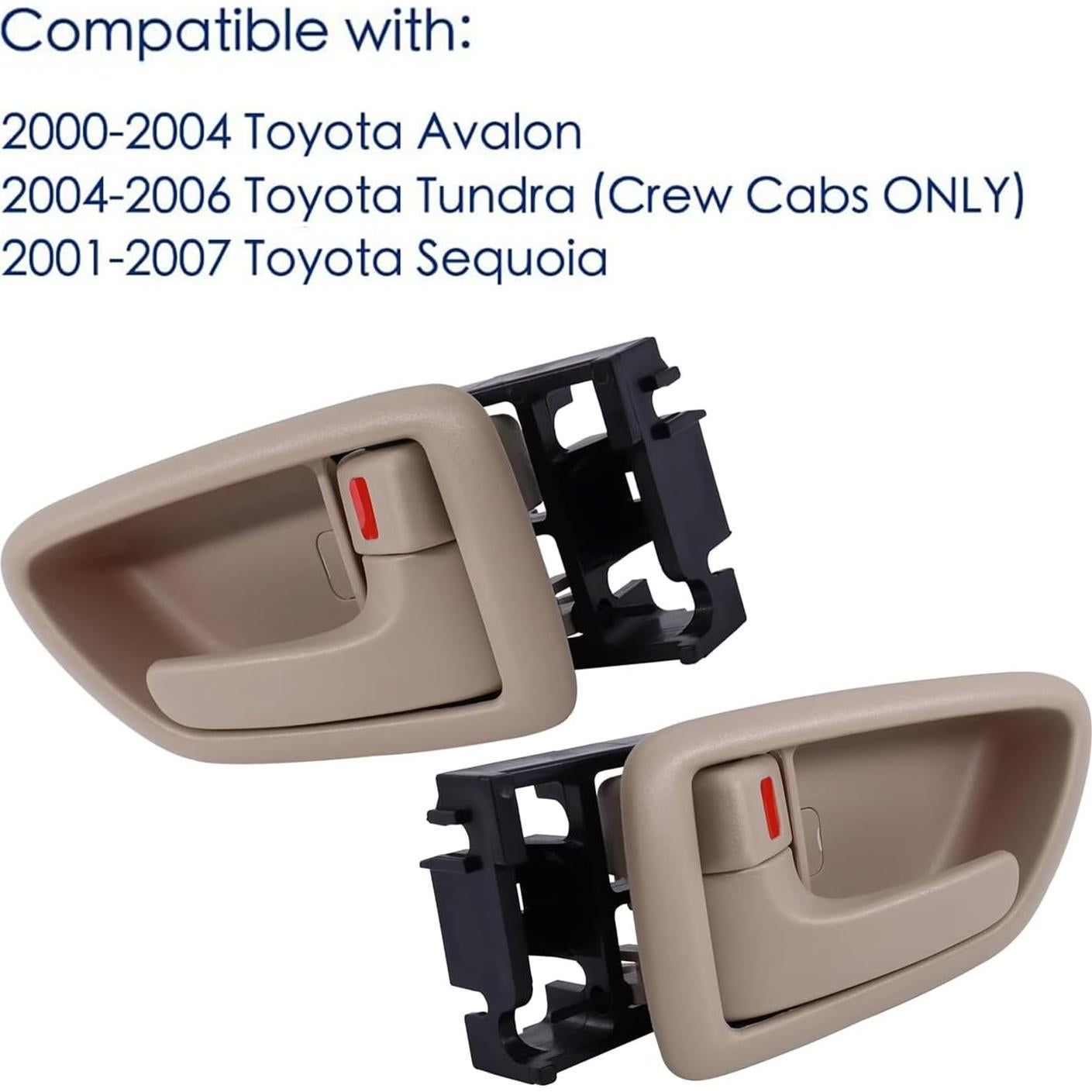 Manijas de Puerta Interior Lcyolada 2 Piezas Beige para Toyota