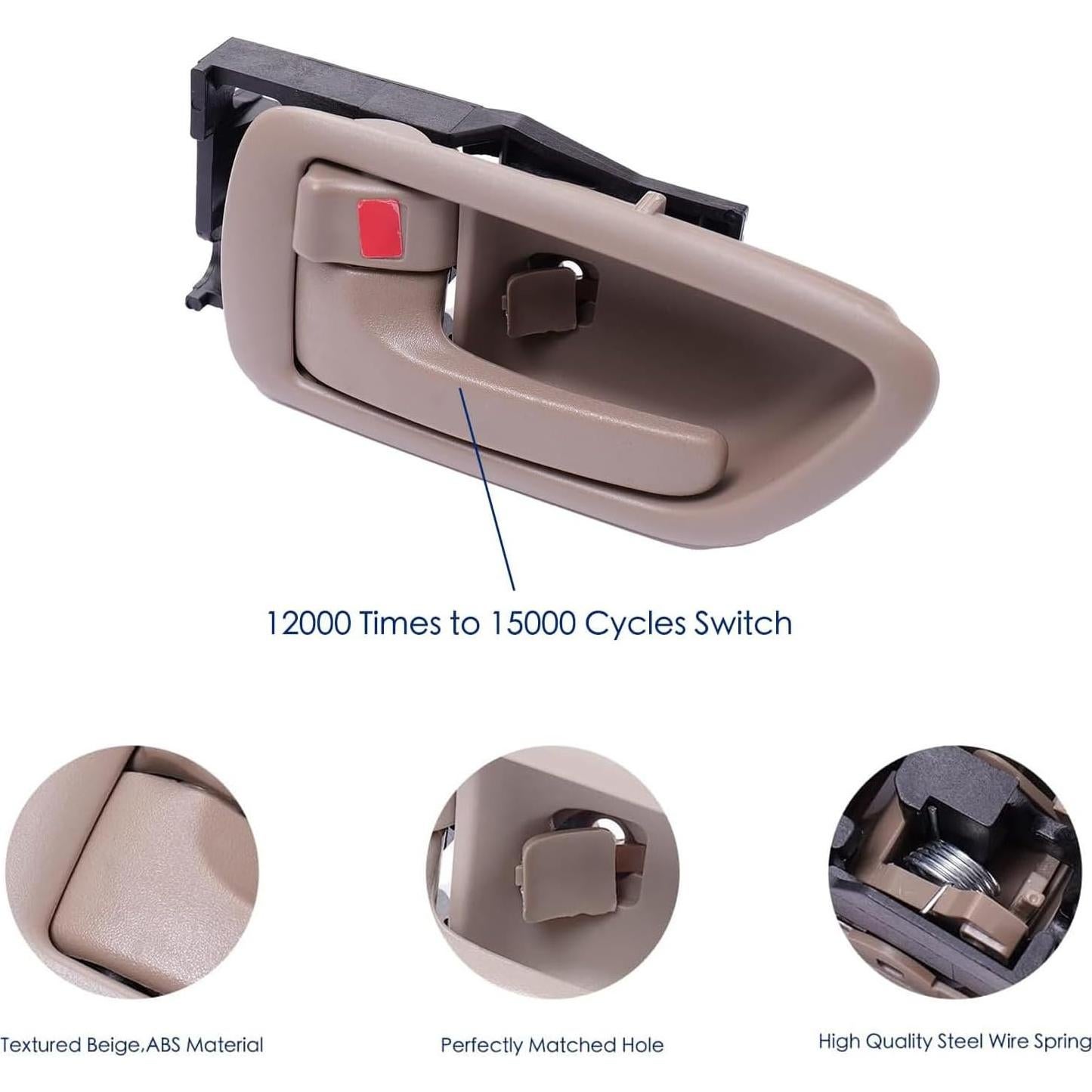 Manijas de Puerta Interior Lcyolada 2 Piezas Beige para Toyota