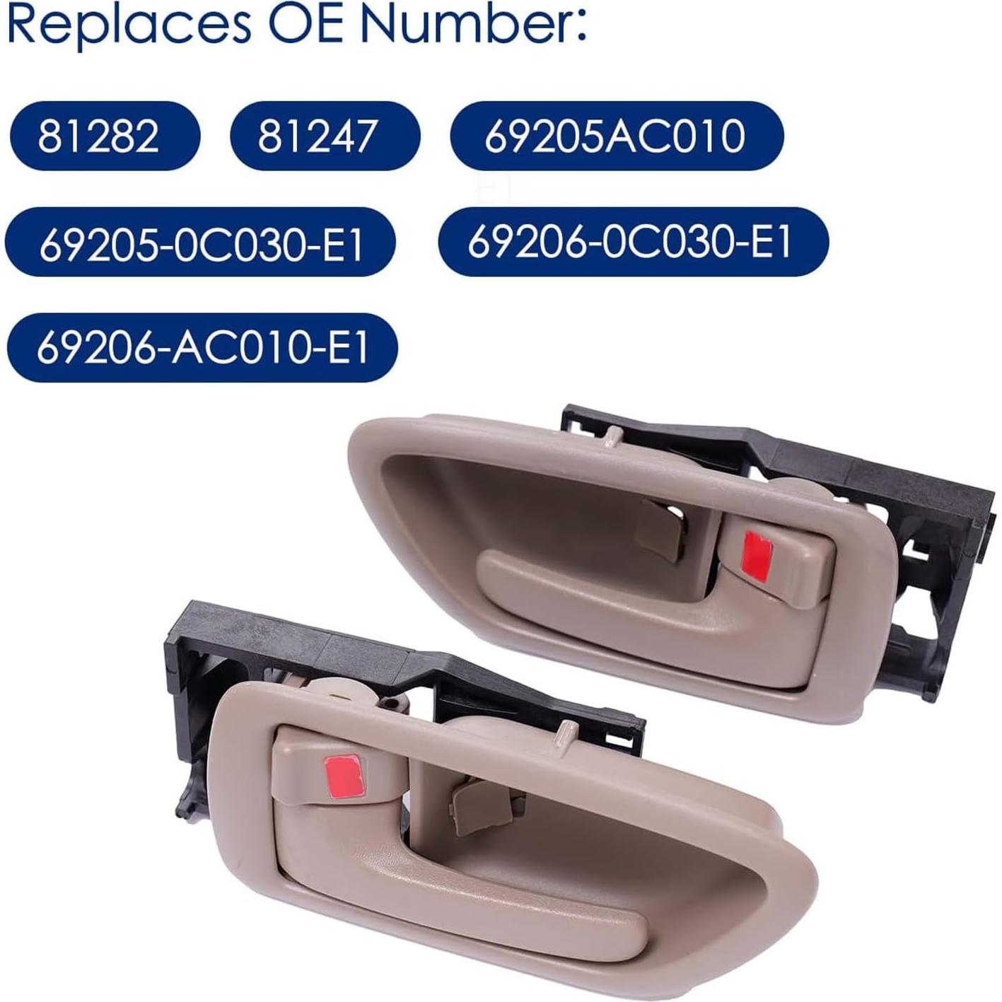 Manijas de Puerta Interior Lcyolada 2 Piezas Beige para Toyota