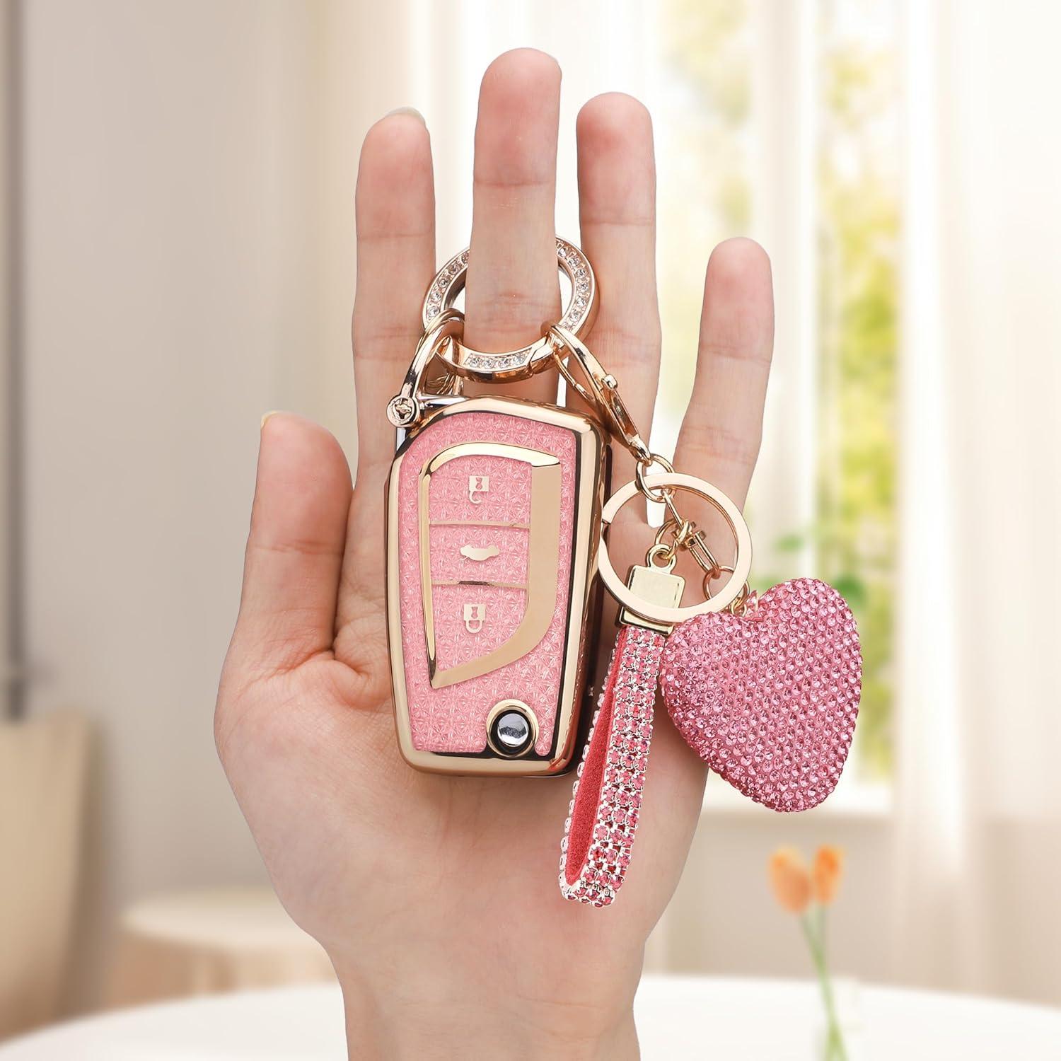 Funda de Llave Toyota 3 Botones Oro Rosa TPU para Camry RAV4