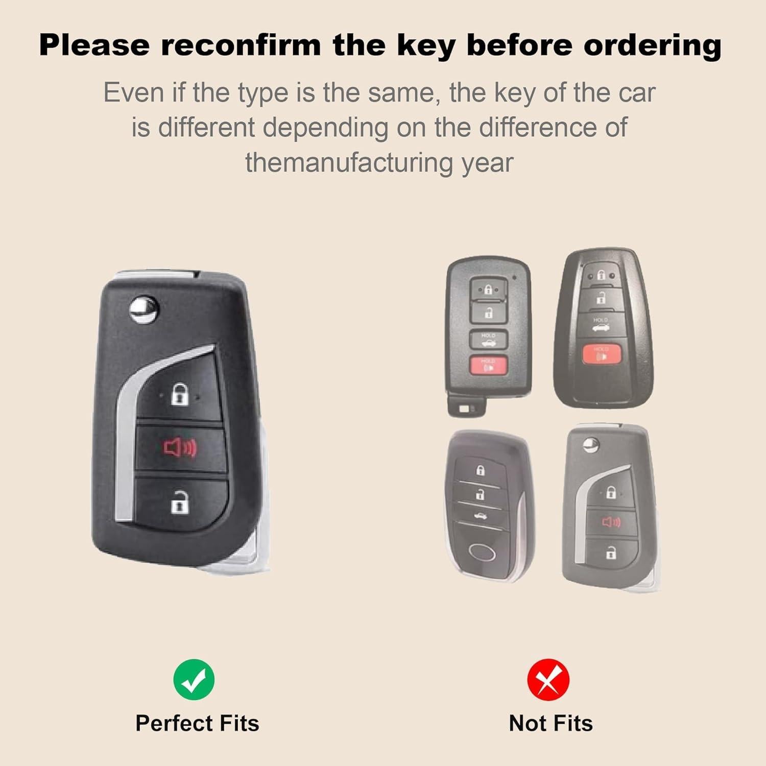 Funda de Llave Toyota 3 Botones Oro Rosa TPU para Camry RAV4