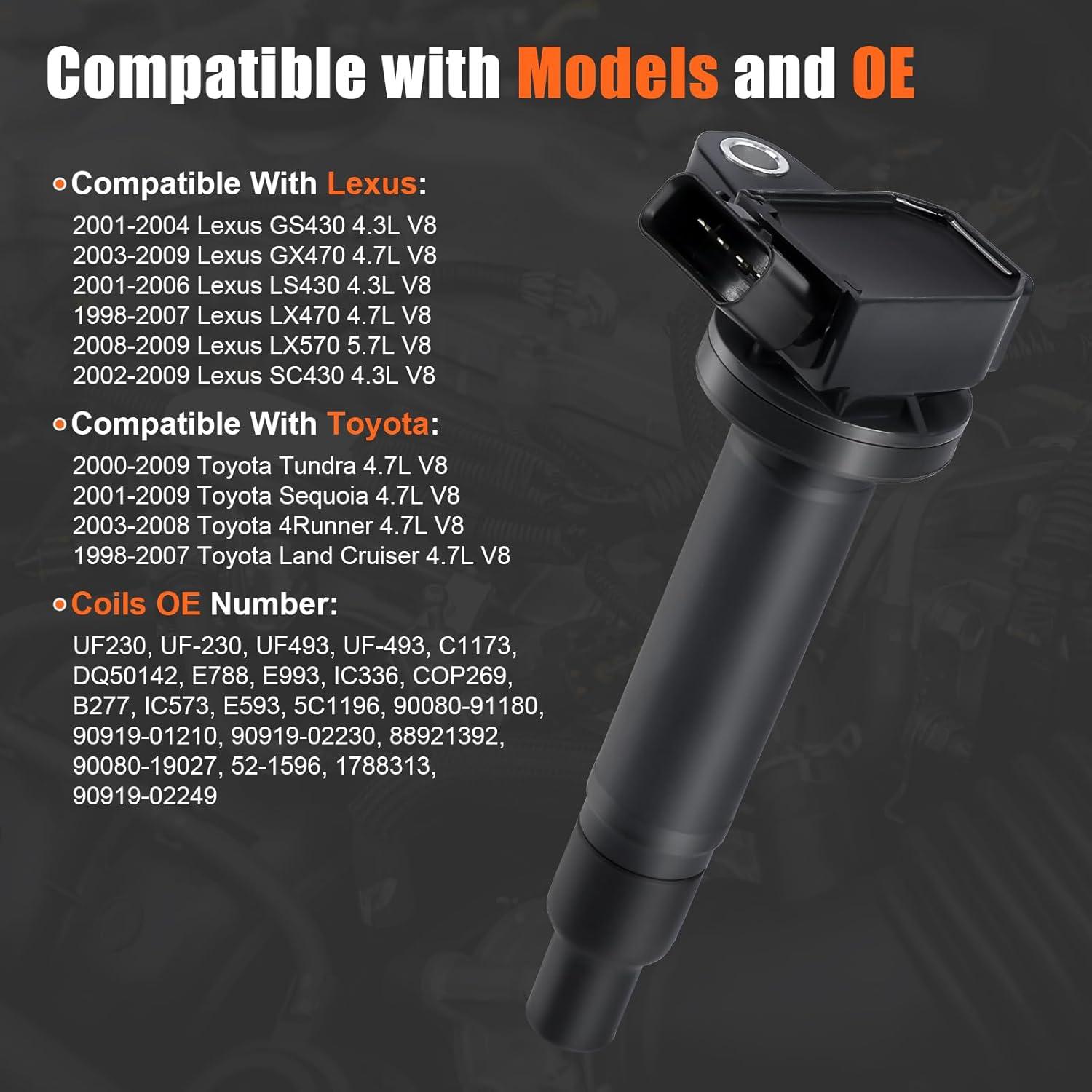 Bobinas de Encendido GYbenzi UF230 para Toyota y Lexus 8 Pcs