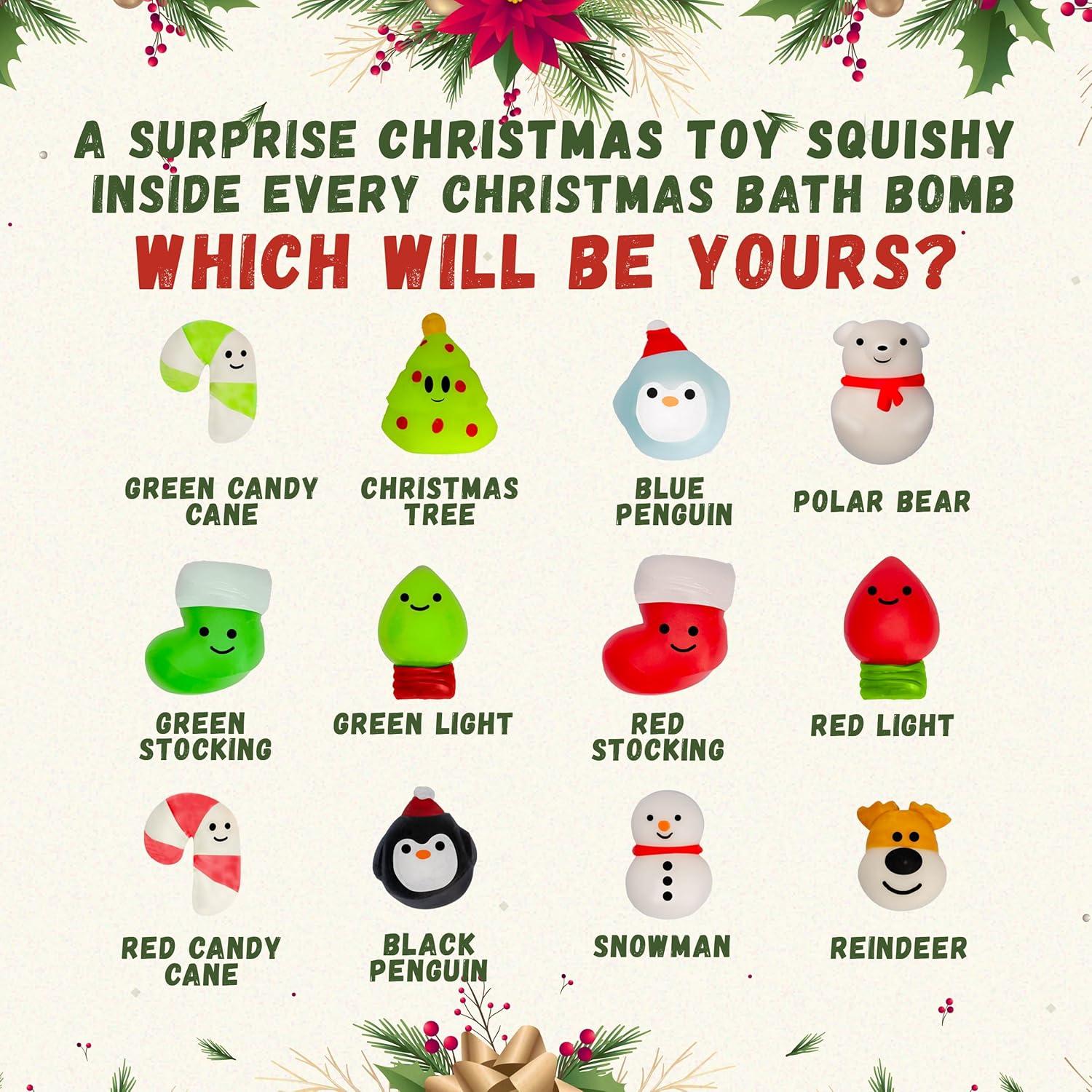 Bombas de baño navideñas Dos Hermanas - Paquete de 6 con juguetes