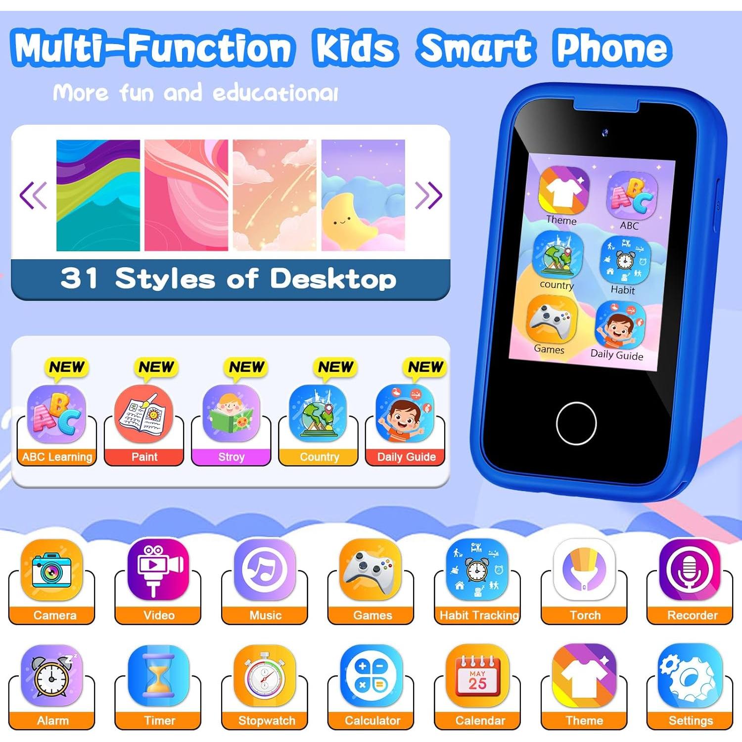 Teléfono Juguete Inteligente WEOLULI Azul 3-10 Años