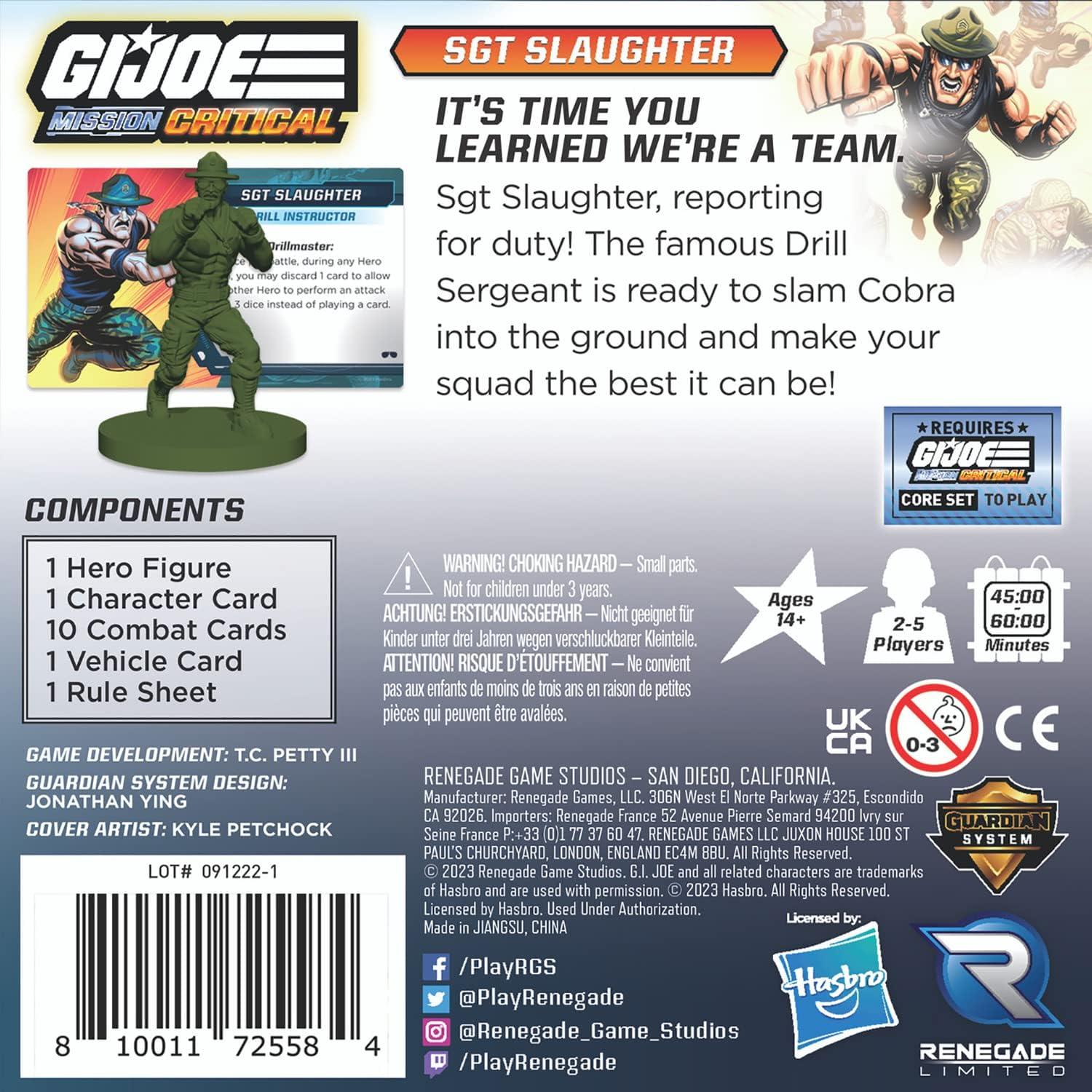 G.I. Joe Misión Crítica Sgt Slaughter Expansión RPG - Renegade