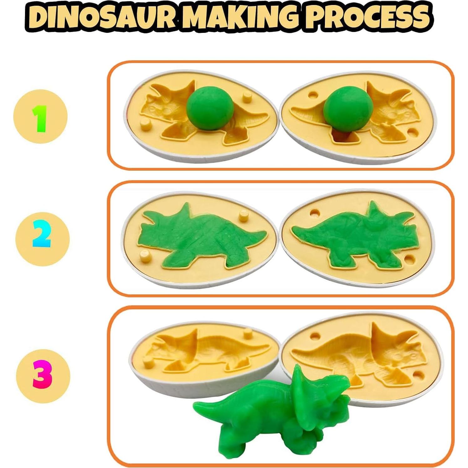 Conjunto de Juguetes de Dinosaurio Fuijeuj con Playdough 12 Colores