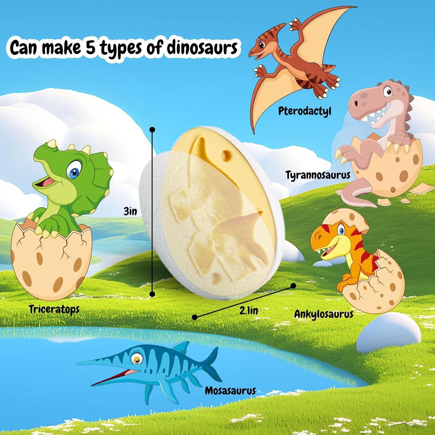 Conjunto de Juguetes de Dinosaurio Fuijeuj con Playdough 12 Colores