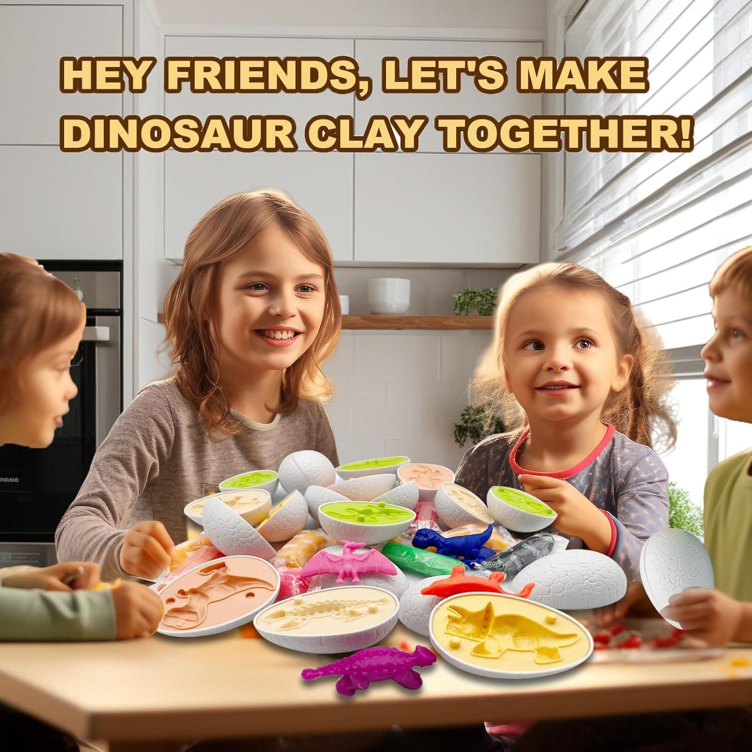 Conjunto de Juguetes de Dinosaurio Fuijeuj con Playdough 12 Colores