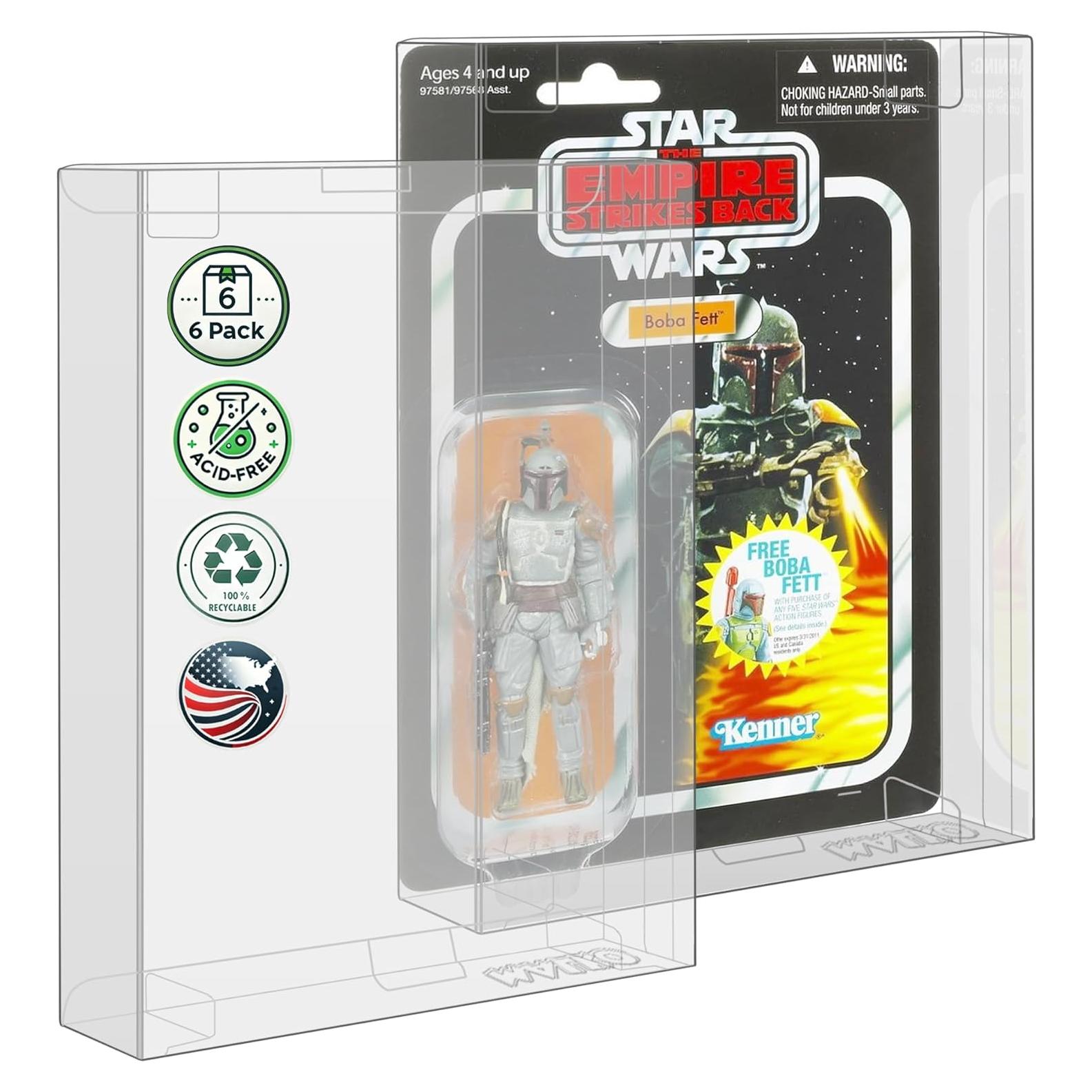 MALKO 6 Pack Protector para Figuras de 9.53 cm - Plástico 0.5 mm