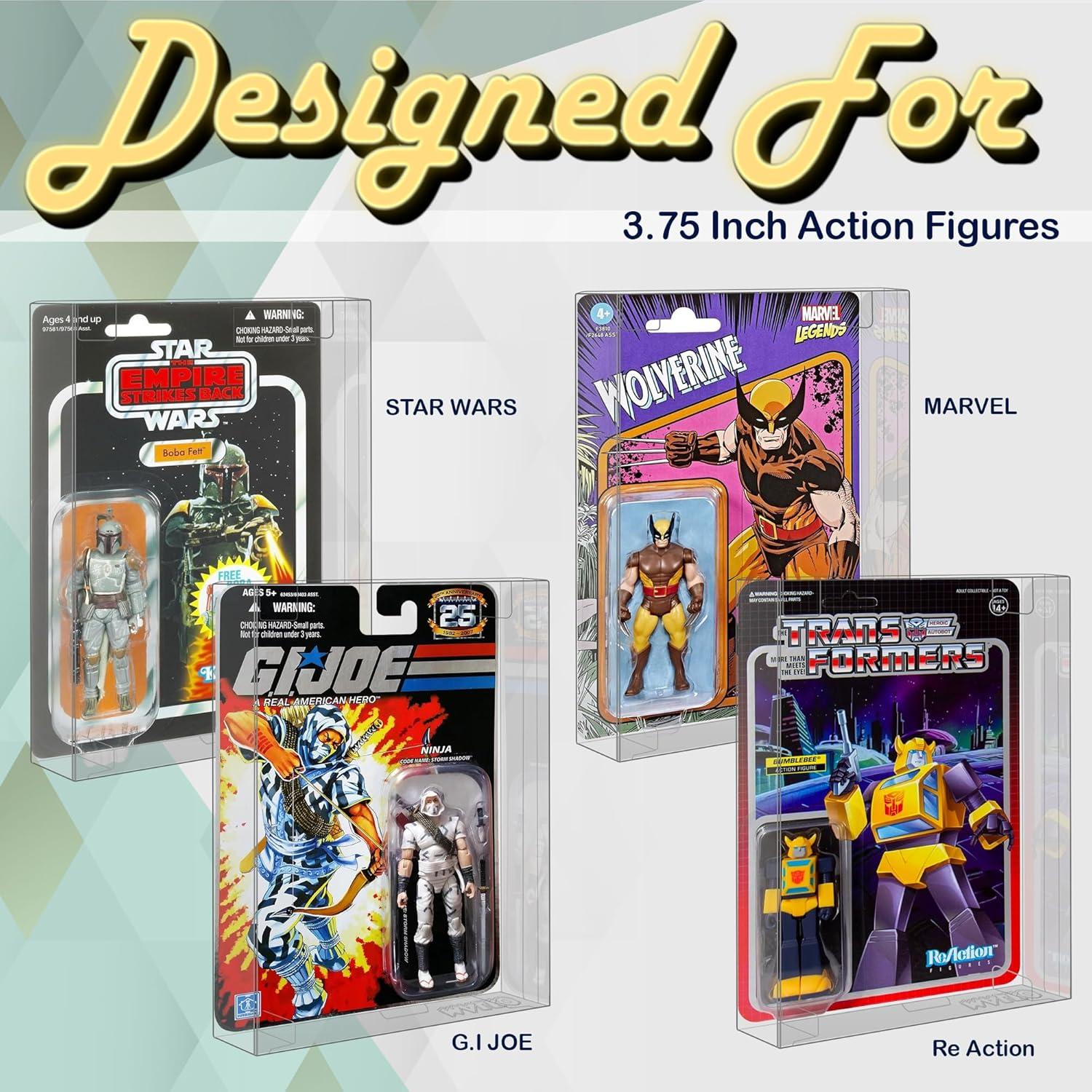 MALKO 6 Pack Protector para Figuras de 9.53 cm - Plástico 0.5 mm