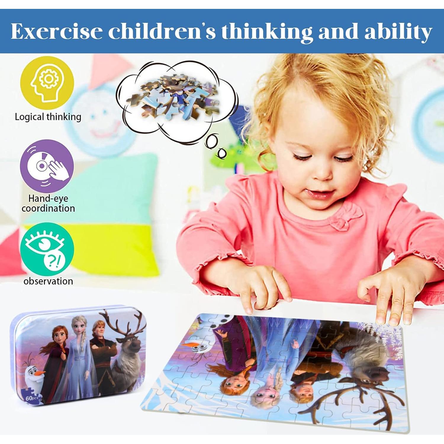 Rompecabezas Infantil 60 Piezas MZZOTOY Caja Metal 4-8 Años