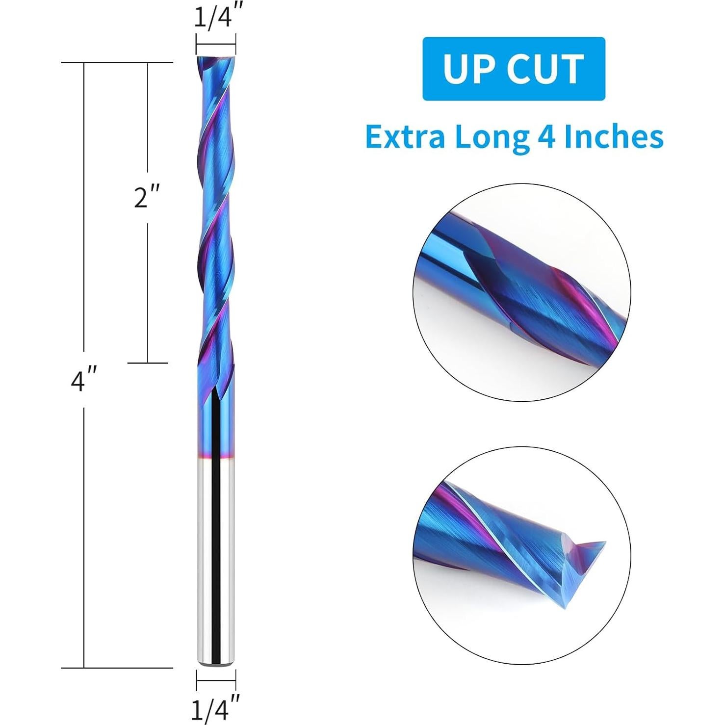 Fresa Router Espiral EANOSIC 10,16 cm Carburo Nano Azul