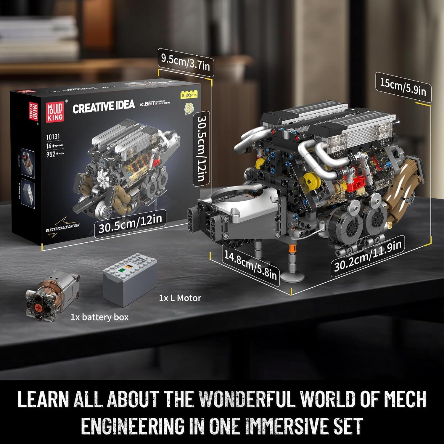 Conjunto Motor W16 Mould King 952 Piezas Juguete STEM