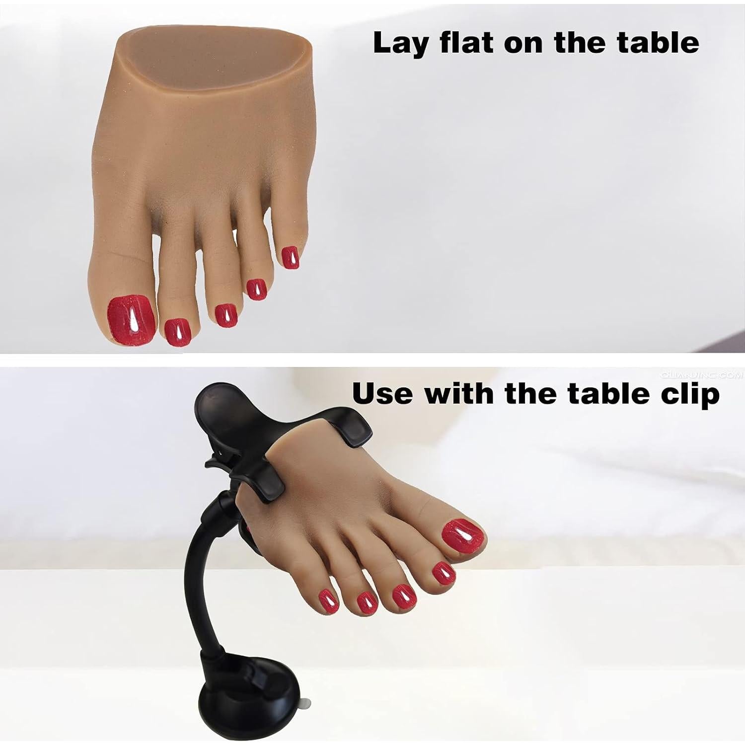 Maniquí de Pie de Silicona PPVWEY para Práctica de Uñas